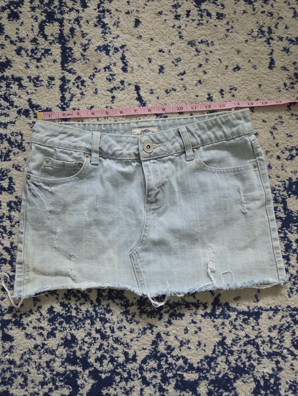 So Wear It Declare It Light Blue Distressed Denim Mini Skirt-Shorts